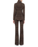 Cheetah-Print Turtleneck Sweater, Date/Steppe