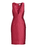 Sleeveless Jacquard Cocktail Dress, Rose
