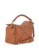 Large Puzzle Satchel Bag, Tan