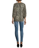 Five-Pocket Skinny Jeans, Washed Indigo