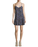 The Strappy Cotton Cami Dress, Floral Field (Blue)