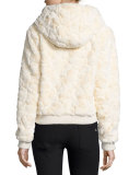 Faux-Fur Hooded Bomber Jacket