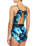 Elizabeth High-Neck Printed One-Piece Swimsuit
