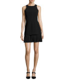 Catriona Sleeveless Pleated-Skirt Dress, Black