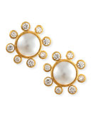 Akoya Pearl & Diamond Stud Earrings