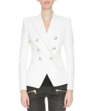 Classic Double-Breasted Blazer, White