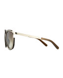 Jayme Gradient Metal Cat-Eye Sunglasses