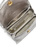 Mini Flap Crocodile Top-Handle Bag, Anthracite Mirror