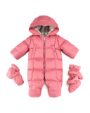Skylar Down/Feather Puffer Snowsuit, Pink, 3-18 Months 