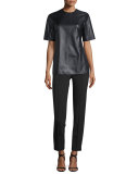 Tusko Straight-Leg Ankle Pants, Black