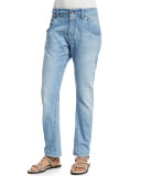 Distressed Boyfriend Jeans, Light Denim