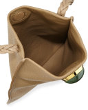 Medicine Small Leather Pouch Bag, Khaki Jade