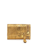 Alix Python Zip & Padlock Crossbody Bag, Gold