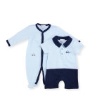 Fast Lane Striped Footie Pajamas, Blue, Size 0-9 Months