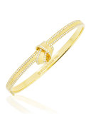18K Yellow Gold Knot Bangle with Diamonds