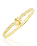 18K Yellow Gold Knot Bangle with Diamonds