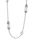 Caviar Color White Topaz Station Necklace