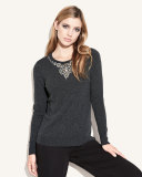 Jeweled Cashmere Crewneck Sweater