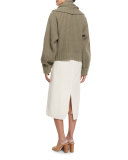 Loretta Shawl-Collar Cardigan, Dark Pear