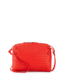 Intrecciato Small Crossbody Bag, Red