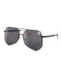 Megalast Oversized Aviator Sunglasses, Black