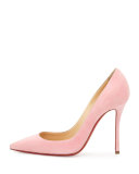 Decoltish Suede 100mm Red Sole Pump