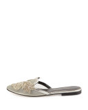 Patrizia Embroidered Slip-On Flat Mule, Smoke