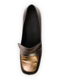 Monte Colorblock Leather Moccasin, Antique Brass