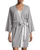 Short Silk-Trimmed Cashmere Robe