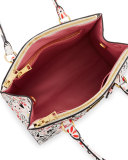 Medium Debossed Floral Galleria Tote Bag