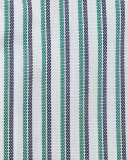 Rope-Striped Woven Dress Shirt, White/Navy/Green