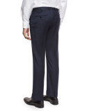 Twill Trofeo Wool Flat-Front Trousers, Navy