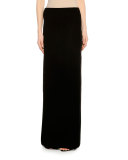 Mid-Rise Column Maxi Skirt, Black