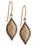 Scalloped Pave Diamond Marquise Earrings