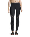 Suprastelle Mesh-Panel Performance Leggings, Black