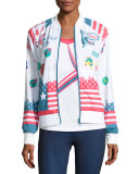 MB Court Central Jacket, White Pattern