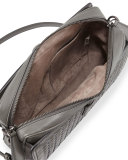 Medium Woven Camera Front Shoulder Bag, New Light Gray