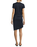 Andie Short-Sleeve Jersey Wrap Dress, Navy