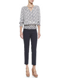Callie Skinny Ankle Pants, White
