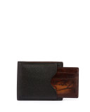 Makoré Scritto 2-in-1 Card Holder, Black/Brown