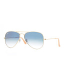 Gradient Aviator Sunglasses, Golden/Blue