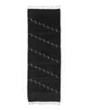 Silk Jamdani Steps Scarf, Black