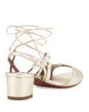 Lori Metallic Lace-Up Sandal, Gold