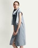 Linen-Blend Cap-Sleeve Calf-Length Dress, Plus Size