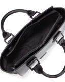 Brook Medium Leather Satchel Bag, Black