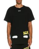 Spray-Paint Logo T-Shirt, Black/White