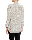 Silk Polka-Dot Blouse, Cream/Black