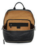Duke Luxus Men's Crocodile-Embossed Medium Backpack, Black