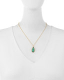 Faceted Green Malachite Teardrop Pendant Necklace