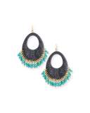 Vuka Beaded Dark Horn Earrings